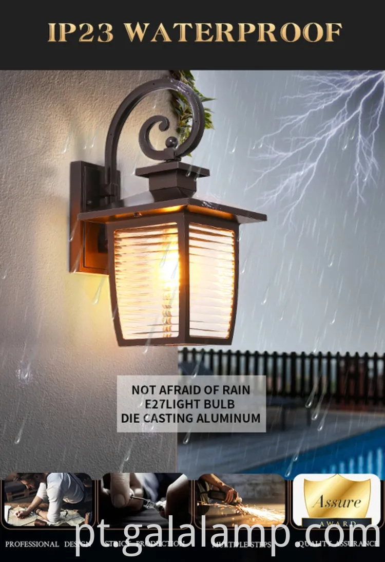 Iluminação de parede impermeável elegante para hotéis e vilas de luxo